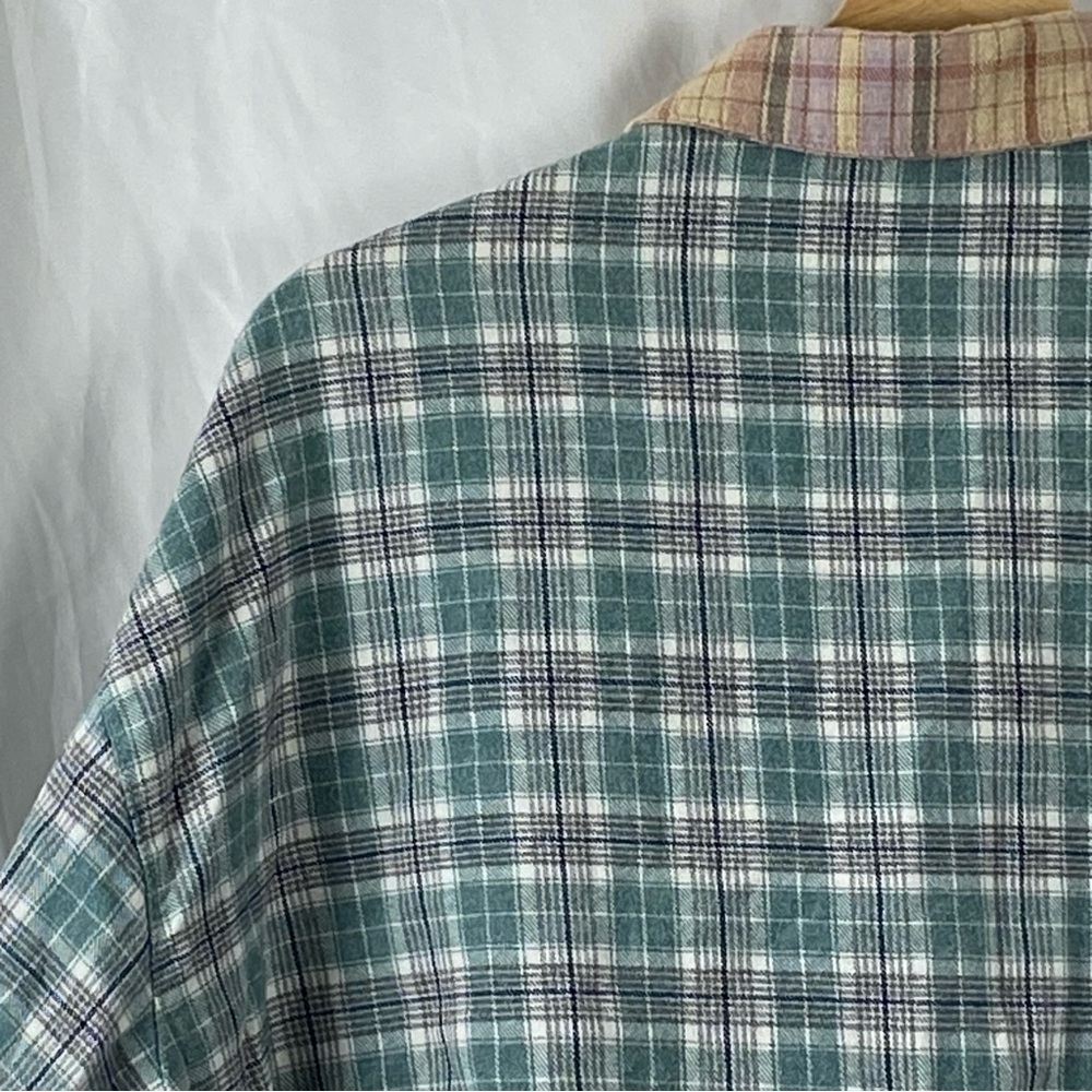 Nectar Clothing Women’s Plaid Patchwork Long Sleeve Cropped Shirt Size Small - Picture 11 of 16